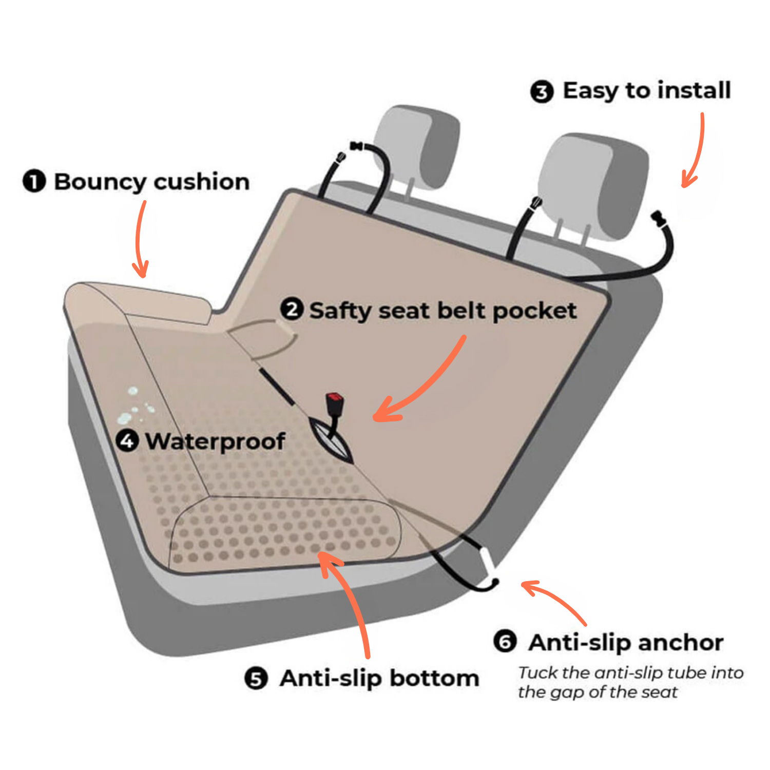 Dog Bed Car Seat Cover