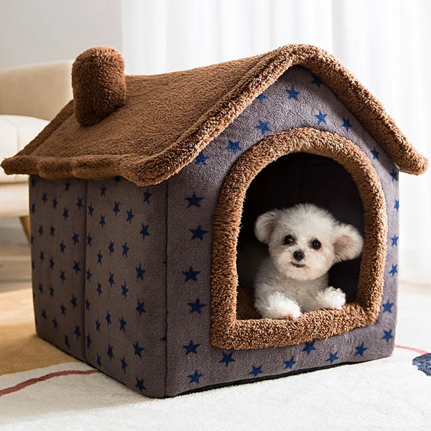 Warm Paws House Cozy Pet Bed with Soft Cushion