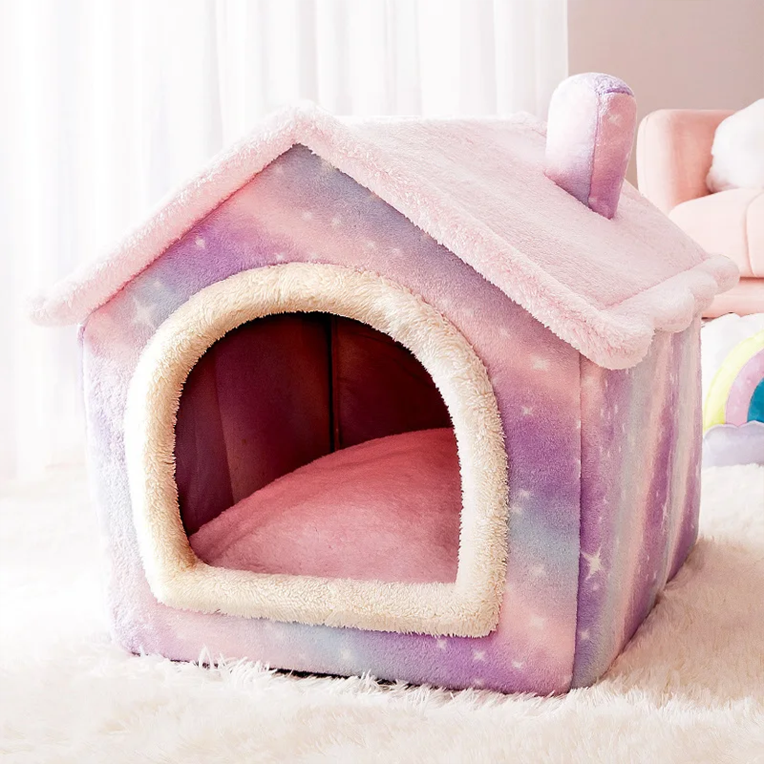 Warm Paws House Cozy Pet Bed with Soft Cushion