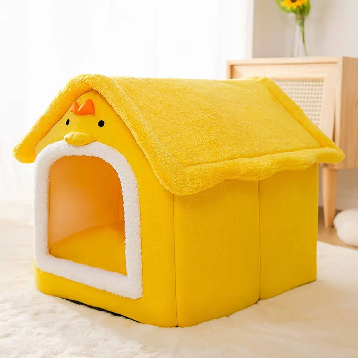 Warm Paws House Cozy Pet Bed with Soft Cushion